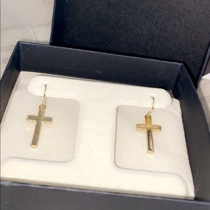 Christian Cross gold Alloy earrings